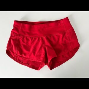 Lululemon Red Speed Up Shorts 2.5”
